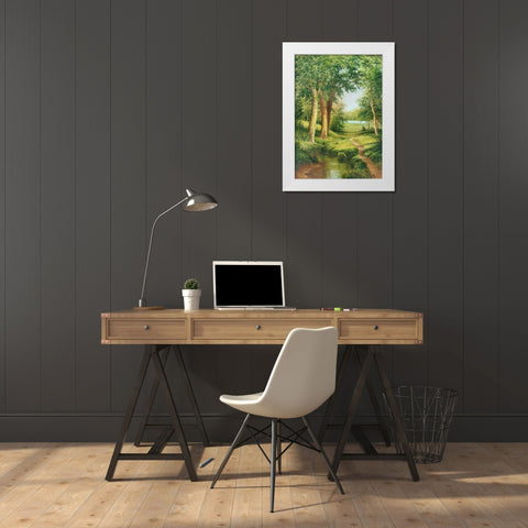 THE GREEN MAY White Modern Wood Framed Art Print by Osipova, Svetlana