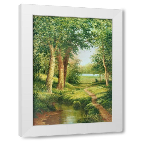 THE GREEN MAY White Modern Wood Framed Art Print by Osipova, Svetlana