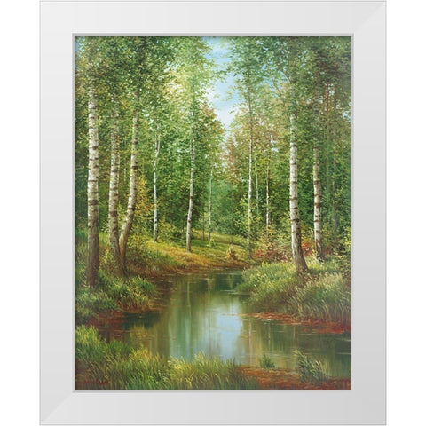 IN THE PARK White Modern Wood Framed Art Print by Osipova, Svetlana
