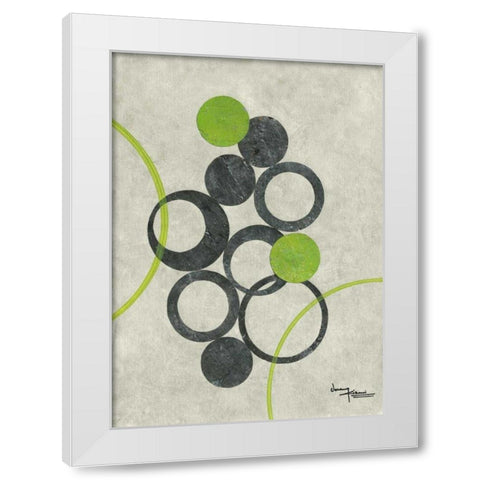 Circle Graphics I White Modern Wood Framed Art Print by Kikani, Umang