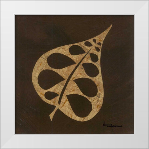 Exotic Leaf I White Modern Wood Framed Art Print by Kikani, Umang