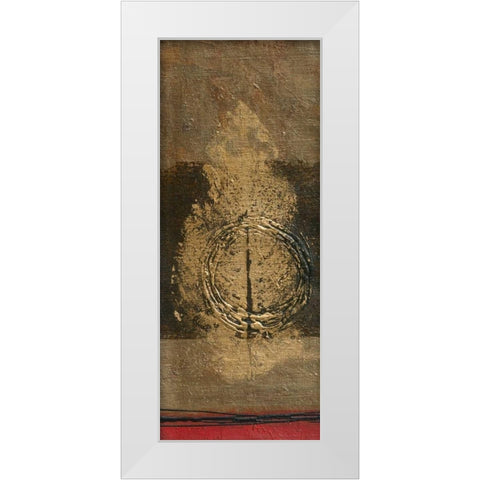 Golden Leaf II White Modern Wood Framed Art Print by Kikani, Umang