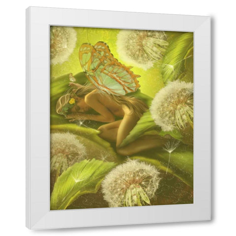 Nature Fairy White Modern Wood Framed Art Print by Babette