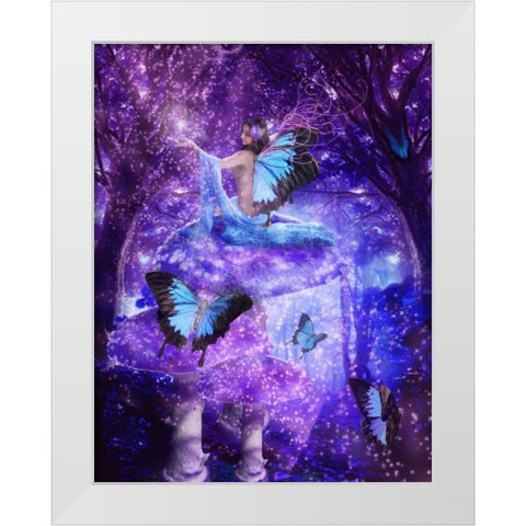 Sky Fairy White Modern Wood Framed Art Print by Babette