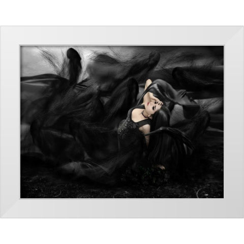 Darkness White Modern Wood Framed Art Print by Babette