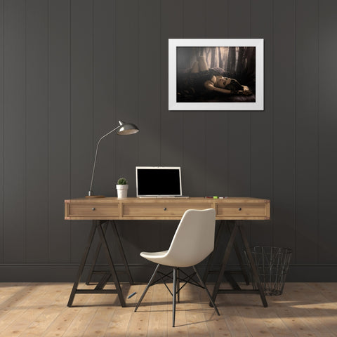 Muriel White Modern Wood Framed Art Print by Babette