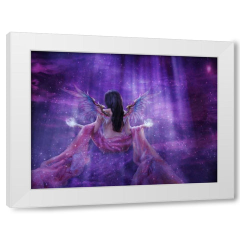 Angelic Blessing White Modern Wood Framed Art Print by Babette