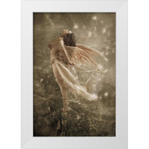 Wind Dance White Modern Wood Framed Art Print by Babette