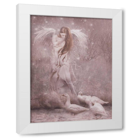 Caring White Modern Wood Framed Art Print by Babette