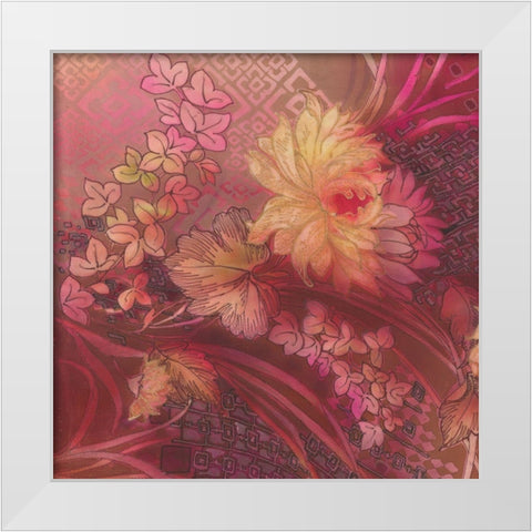 SILK TAPESTRY I White Modern Wood Framed Art Print by Ganz, Michael