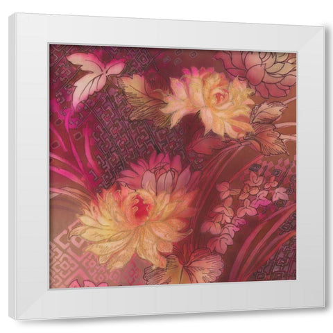SILK TAPESTRY III White Modern Wood Framed Art Print by Ganz, Michael