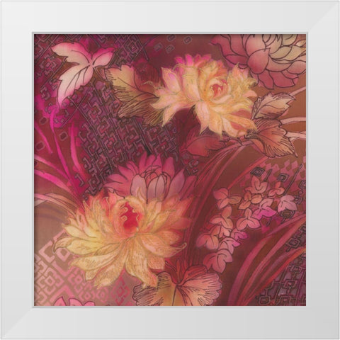 SILK TAPESTRY III White Modern Wood Framed Art Print by Ganz, Michael