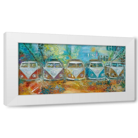 BULLY LINE White Modern Wood Framed Art Print by Mizo