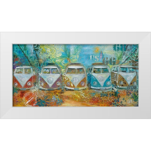 BULLY LINE White Modern Wood Framed Art Print by Mizo