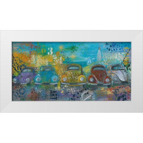 BEETLE LINE White Modern Wood Framed Art Print by Mizo