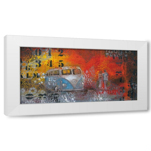 POP BULLY White Modern Wood Framed Art Print by Mizo