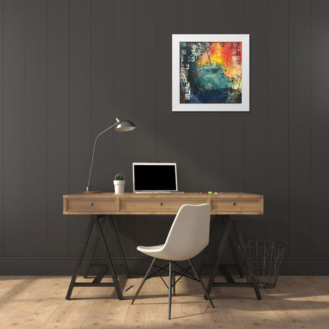 POP BEETLE White Modern Wood Framed Art Print by Mizo