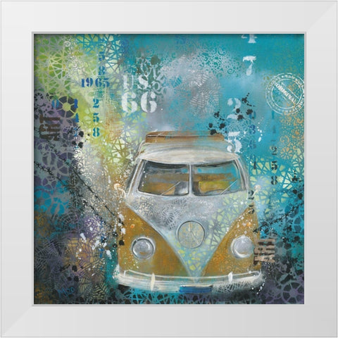 YELLOW BULLY White Modern Wood Framed Art Print by Mizo