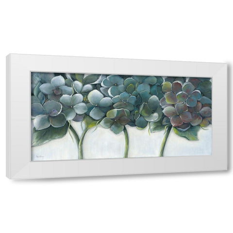 BLUE HYDRANGEAS White Modern Wood Framed Art Print by Withaar, Rian