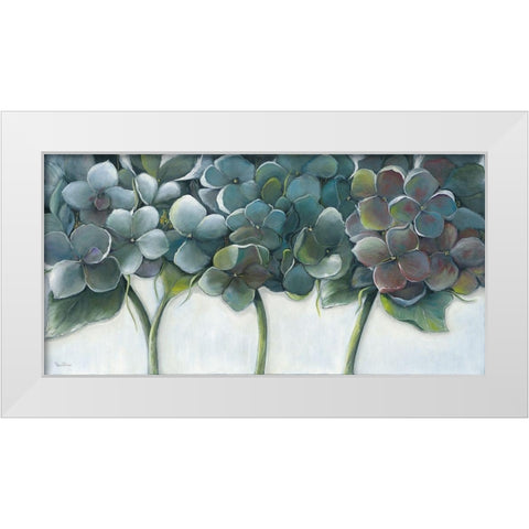 BLUE HYDRANGEAS White Modern Wood Framed Art Print by Withaar, Rian
