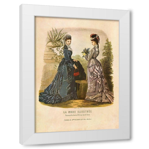 LA MODE ILLUSTREE I White Modern Wood Framed Art Print by Dubois, Alain