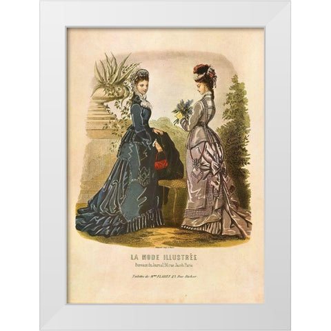 LA MODE ILLUSTREE I White Modern Wood Framed Art Print by Dubois, Alain