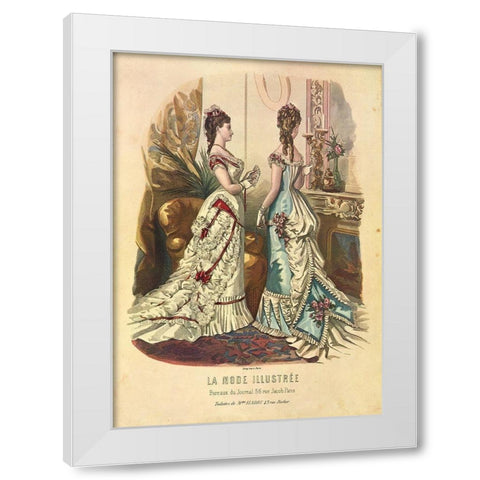 LA MODE ILLUSTREE III White Modern Wood Framed Art Print by Dubois, Alain