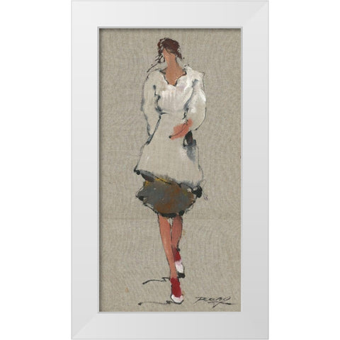 BERNICE White Modern Wood Framed Art Print by Shenli