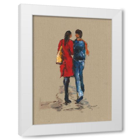 CITY WALK White Modern Wood Framed Art Print by Shenli