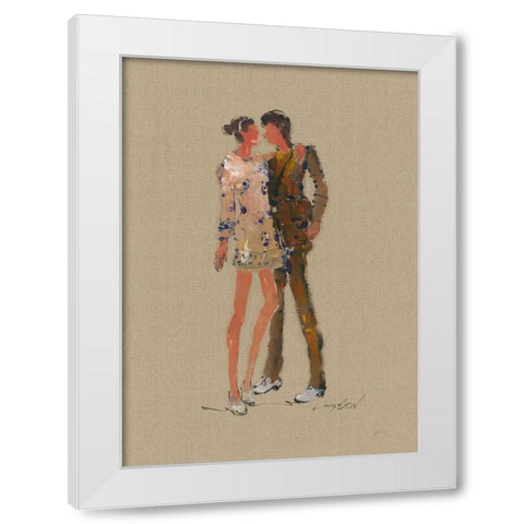 TOM AND KATE White Modern Wood Framed Art Print by Shenli