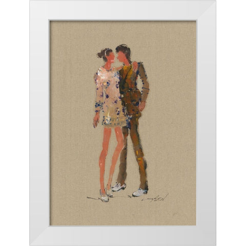 TOM AND KATE White Modern Wood Framed Art Print by Shenli