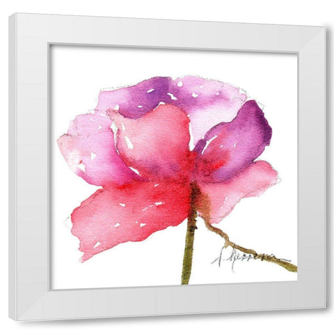 WATERCOLOR POPPY III White Modern Wood Framed Art Print by Herrera, Leticia