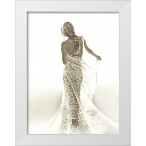 ADELINA IN LACE White Modern Wood Framed Art Print by Dinsing, Dan