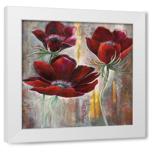 FLOWER DANCE White Modern Wood Framed Art Print by Withaar, Rian