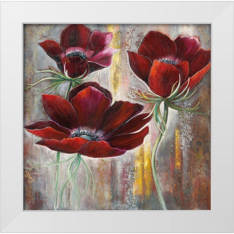 FLOWER DANCE White Modern Wood Framed Art Print by Withaar, Rian