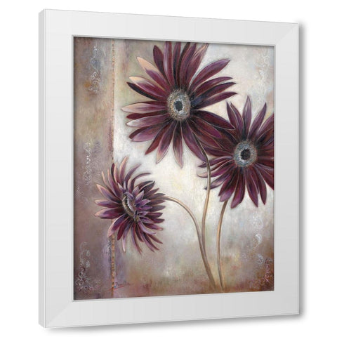 THREE FLOWERS White Modern Wood Framed Art Print by Withaar, Rian
