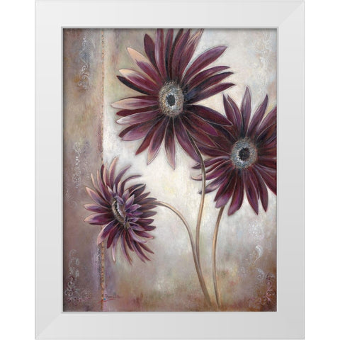 THREE FLOWERS White Modern Wood Framed Art Print by Withaar, Rian