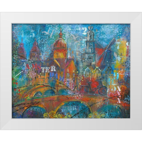 ABSTRACT CITY White Modern Wood Framed Art Print by Mizo
