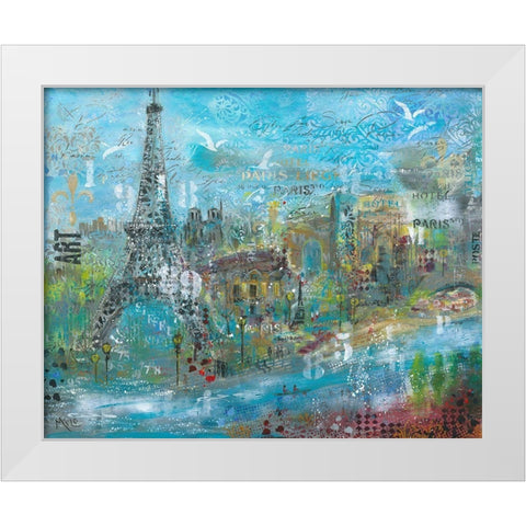ABSTRACT PARIS White Modern Wood Framed Art Print by Mizo