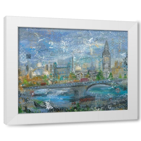 ABSTRACT LONDON White Modern Wood Framed Art Print by Mizo