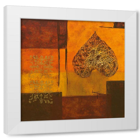 Leaflets II White Modern Wood Framed Art Print by Kikani, Umang