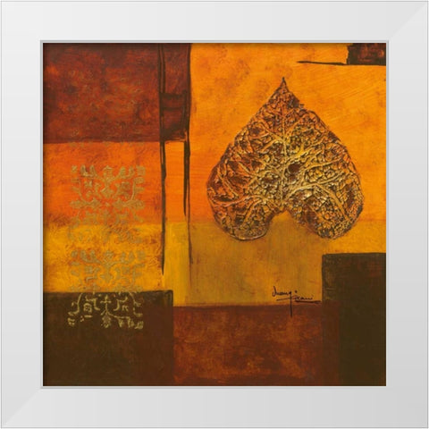 Leaflets II White Modern Wood Framed Art Print by Kikani, Umang
