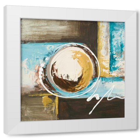 Spherical I White Modern Wood Framed Art Print by Kikani, Umang