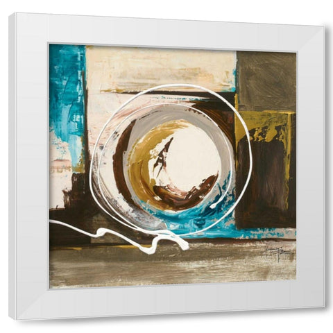 Spherical II White Modern Wood Framed Art Print by Kikani, Umang