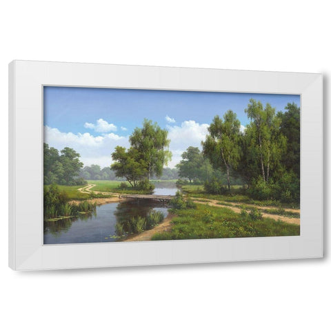 Path over water White Modern Wood Framed Art Print by Babichev