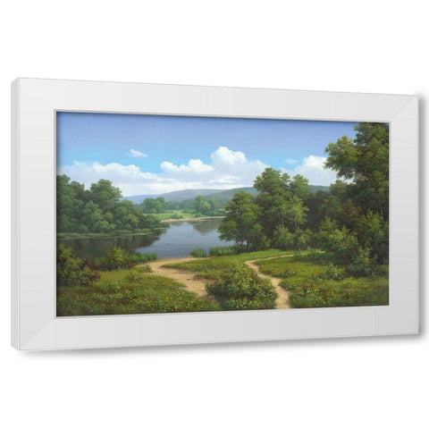 Quiet waters White Modern Wood Framed Art Print by Babichev