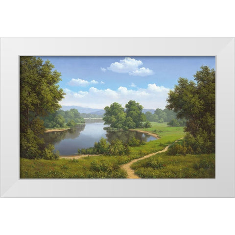 Calming view White Modern Wood Framed Art Print by Babichev