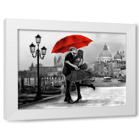 B+W Venice Love White Modern Wood Framed Art Print by Tarin, Michael
