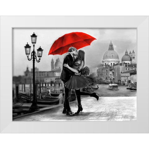 B+W Venice Love White Modern Wood Framed Art Print by Tarin, Michael