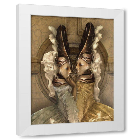 Bal Du Mask 5 White Modern Wood Framed Art Print by Babette